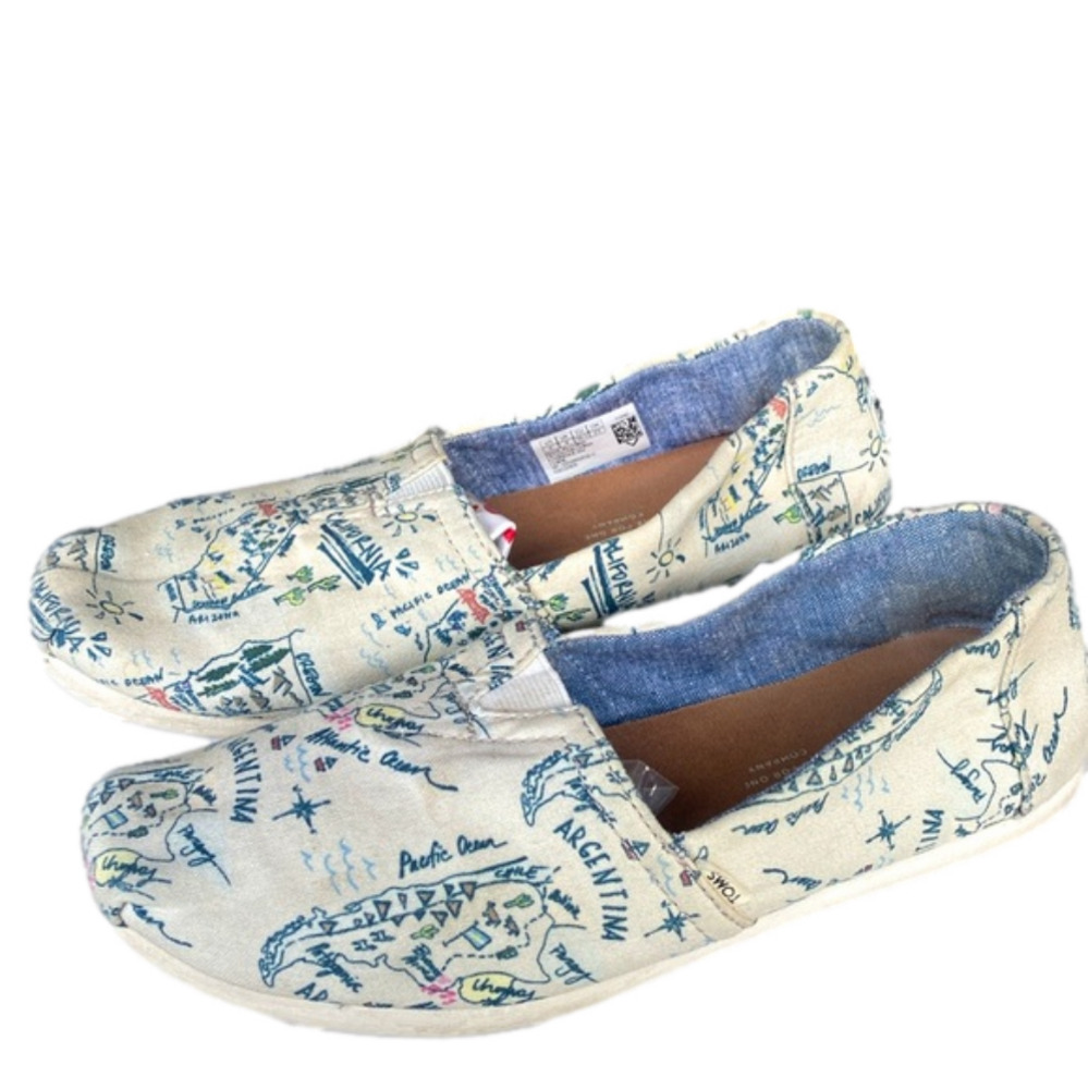TOMS Limited Edition RARE travel alpargata Canvas Flats Size 6​